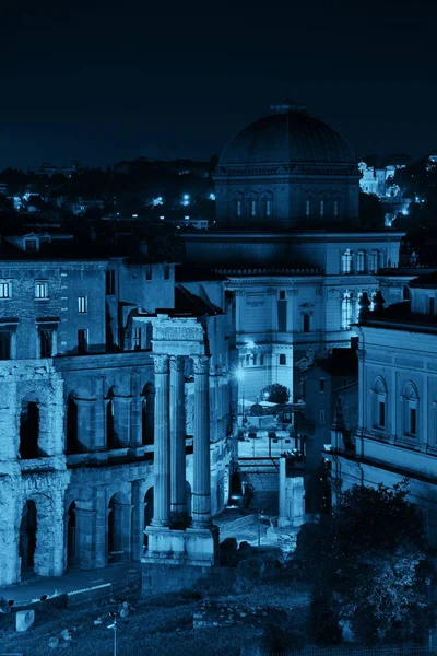Roma Street vista notturna sul tetto — Foto Stock