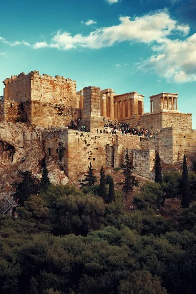 Acrópole Ruínas Históricas Topo Montanha Atenas Grécia — Fotografia de Stock