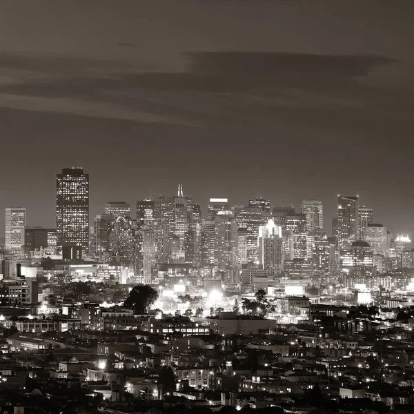San Francisco Stadssiluett Med Stadsarkitekturer Natten — Stockfoto