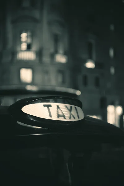 Oldtimer Taxi Der Nacht London — Stockfoto