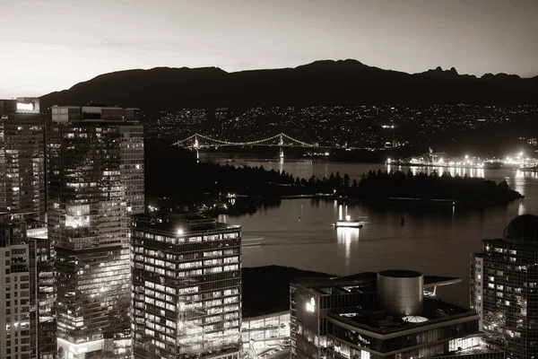 Vancouver Takutsikt Med Stadsarkitekturer Skymningen — Stockfoto