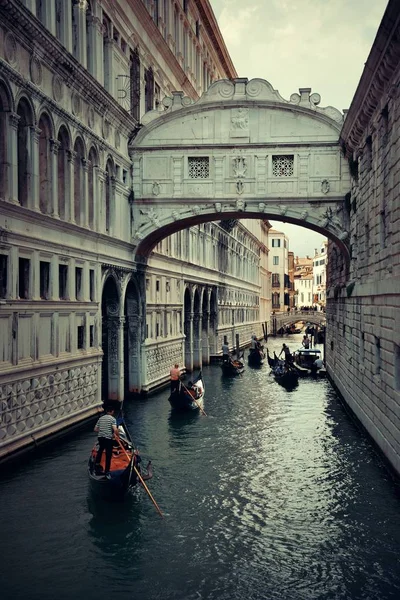 Pont Des Soupirs Comme Célèbre Monument Gondole Venise Italie — Photo