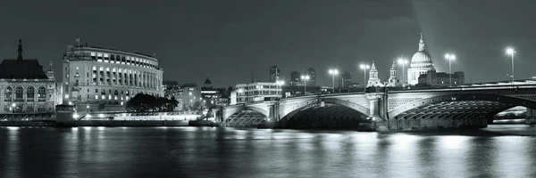 Blackfriars Bridge Und Paul Kathedrale London Bei Nacht — Stockfoto