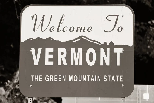 Välkomsttecken För Delstaten Vermont — Stockfoto
