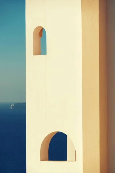 Jednoduché Abstraktní Zázemí Ostrova Santorini Tradiční Architekturou Řecku — Stock fotografie