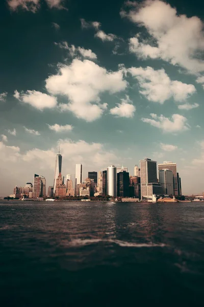 Manhattan Skyline Centre Ville Avec Des Gratte Ciel Urbains Nuage — Photo