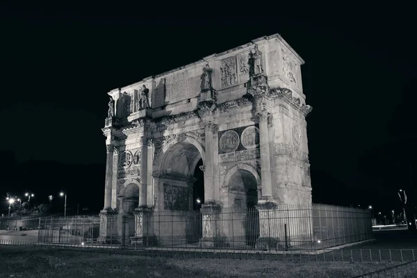 Konstantinbogen Rom Bei Nacht Italien — Stockfoto
