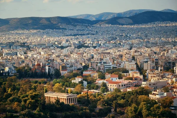 雅典城景 从上面看赫菲斯图斯神殿 — 图库照片
