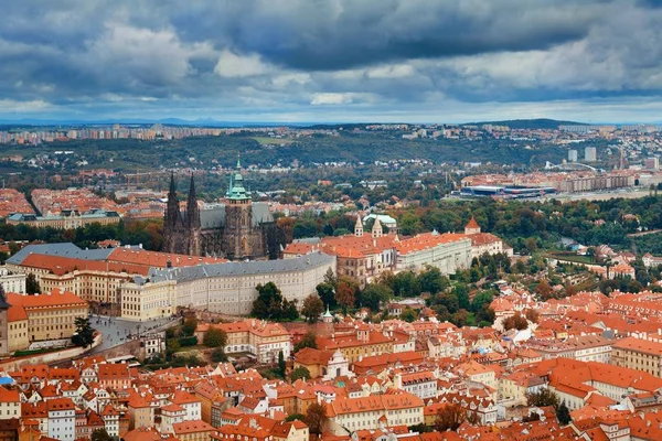 Prague Vue Panoramique Sur Toit Avec Des Bâtiments Historiques République — Photo