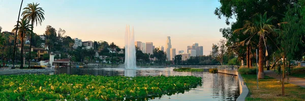 Los Angeles Blick Auf Die Innenstadt Vom Park Mit Städtischer — Stockfoto