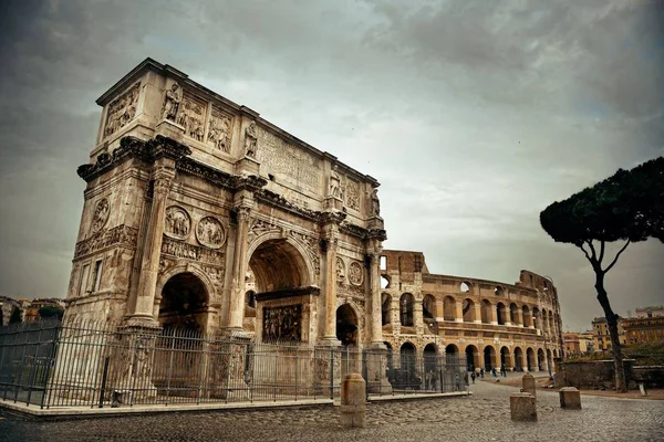 Boog Van Constantijn Colosseum Rome Italië — Stockfoto