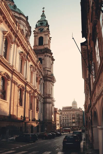 Straatmening Met Historische Gebouwen Praag Tsjechië — Stockfoto