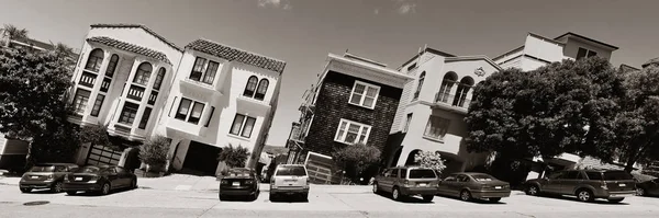 Straße Auf Hügel San Francisco Panoramablick — Stockfoto