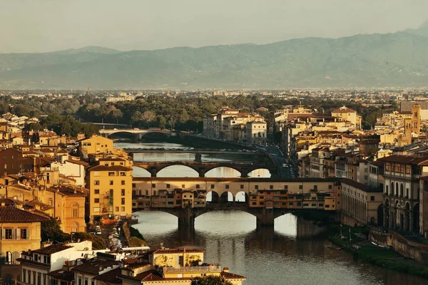 Vista Del Horizonte Florencia Desde Piazzale Michelangelo Ponte Vecchio — Foto de Stock