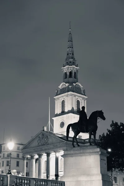 Martin Alan Kilise Gece Londra Trafalgar Meydanı Nda — Stok fotoğraf