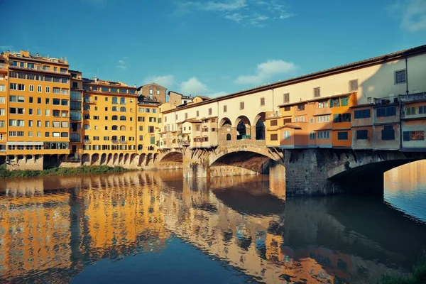 Понте Веккіо Над Річкою Арно Флоренції Італія — стокове фото