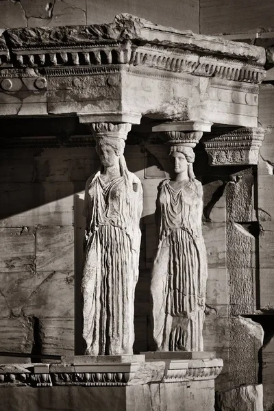 Portyk Świątyni Erechtheion Akropolu Atenach Grecja — Zdjęcie stockowe
