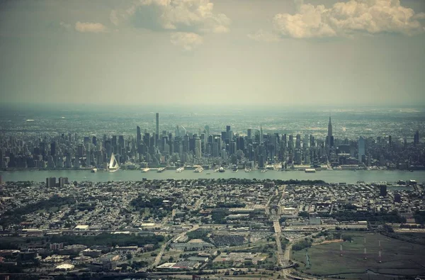 New York City Uitzicht Vanuit Lucht Met Hudson River New — Stockfoto