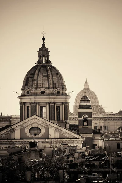 Kuppel Von Rom Historische Architektur Nahaufnahme Monochrom Italien — Stockfoto