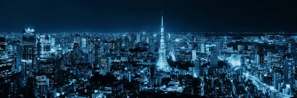 Torre Tóquio Vista Telhado Skyline Urbano Noite Japão — Fotografia de Stock