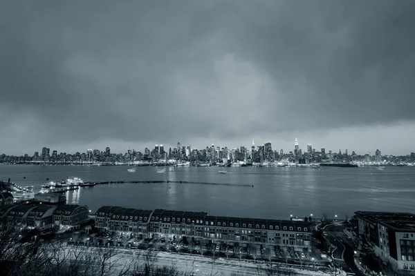 Nowy Jork Midtown Manhattan Godzinach Wieczornych Panoramą Panoramy Rzekę Hudson — Zdjęcie stockowe