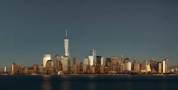 New York City Skyline Skyscrapers Hudson River Viewed New Jersey — Stock Photo, Image