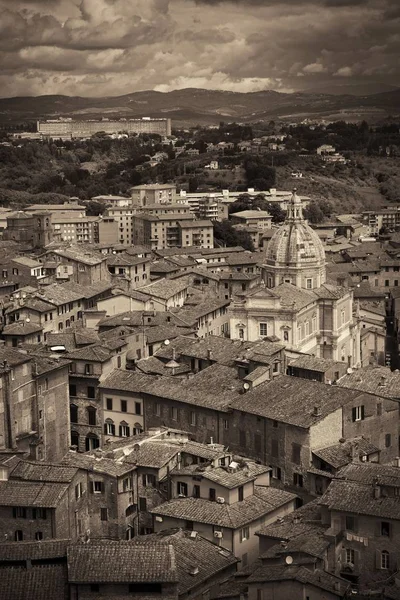 Medeltida Staden Siena Takutsikt Med Historiska Byggnader Italien — Stockfoto