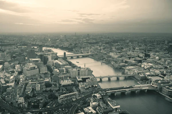 Londra Çatı Görünümü Panorama Ile Kentsel Mimarileri Köprüler — Stok fotoğraf