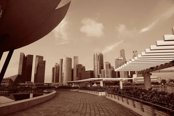 Marina Bay Architecture Urbaine Gratte Ciel Singapour — Photo