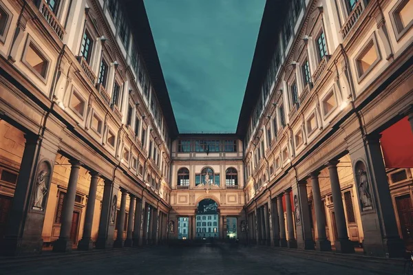 Galeria Uffizi Piazzale Degli Uffizi Noite Florença Itália — Fotografia de Stock