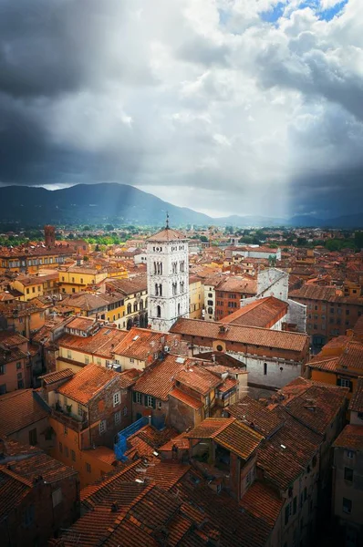 Lucca Città Skyline Vista Panoramica Con Campanile Della Basilica San — Foto Stock