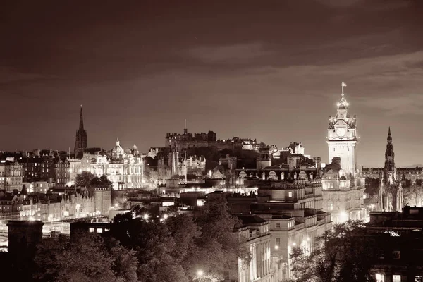 Édimbourg Vue Sur Ville Nuit Royaume Uni — Photo