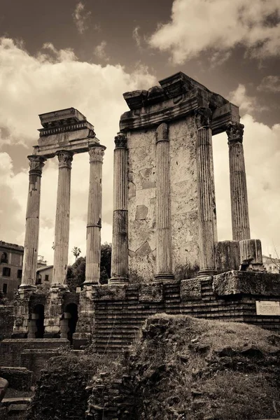 Római Fórum Történelmi Épületek Romjaival Olaszország — Stock Fotó