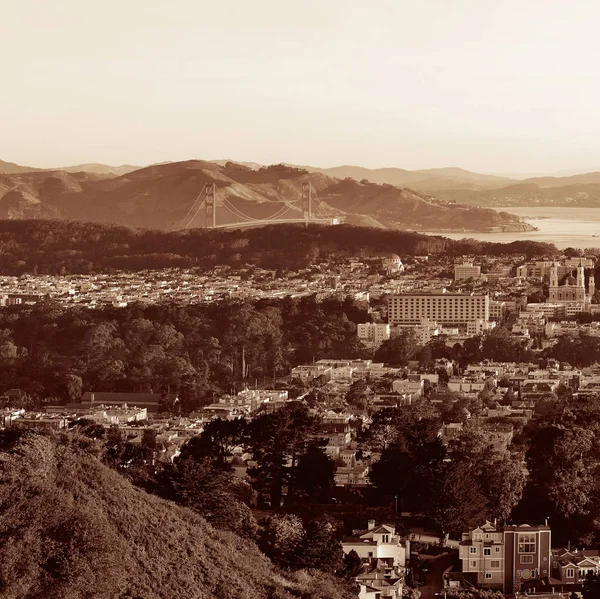 San Francisco Downtown Architecture Viewed Mountain Top — Stock Photo, Image