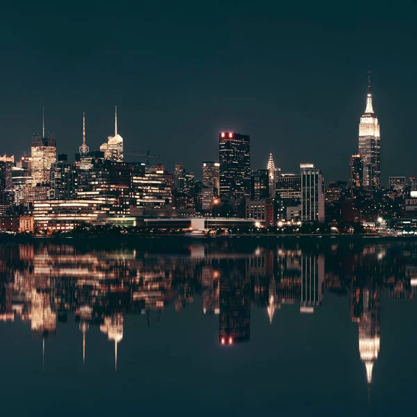 Midtown Manhattan Skyline Crépuscule Panorama Sur Rivière Hudson Avec Des — Photo