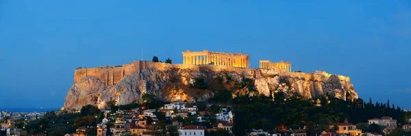 Афины Вид Крышу Ночью Греция — стоковое фото