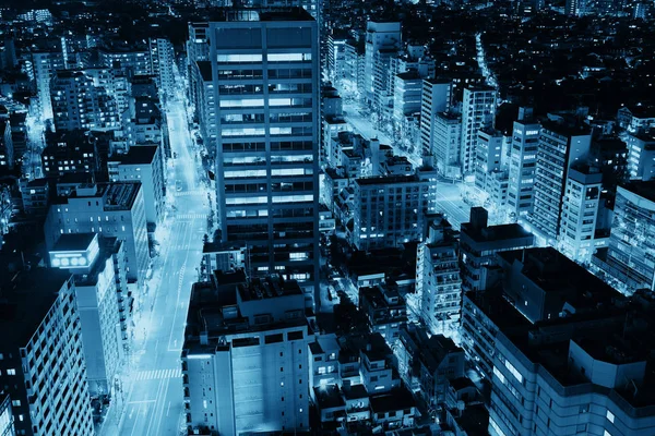 Tóquio Arranha Céu Urbano Vista Para Telhado Noite Japão — Fotografia de Stock