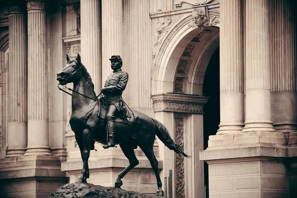 Generale Geo Statua Mcclellan Davanti Municipio Filadelfia — Foto Stock