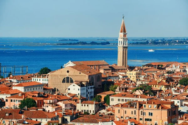 Skyline Venice Oglądany Góry Wieży Zegarowej Placu Włochy — Zdjęcie stockowe
