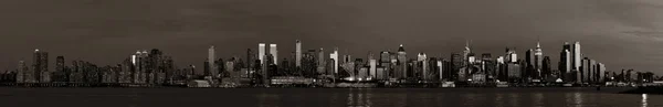 Midtown Manhattan Városképe Alkonyatkor Panoráma Hudson Folyóra — Stock Fotó