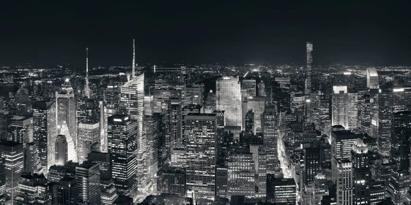 Нью Йорк Skyline Midtown Панорама Хмарочосами Міських Міський Пейзаж Вночі — стокове фото