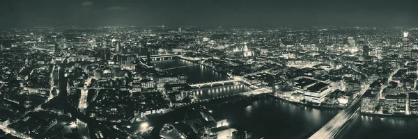Letecký Pohled Panorama Londýna Noci Městské Architektury Mosty — Stock fotografie