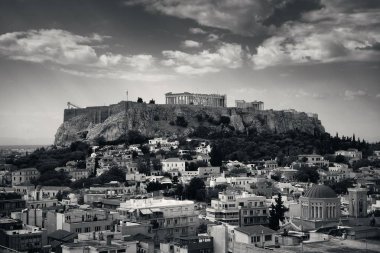 Atina 'nın çatı manzarası, Yunanistan.