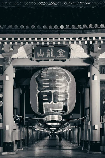Sensoji Temple Portal Tokio Japón Por Noche — Foto de Stock