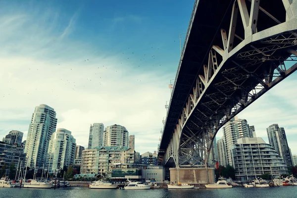 Vancouver Downtown Bridge Apartment Buildings Waterfront — Stock Photo, Image