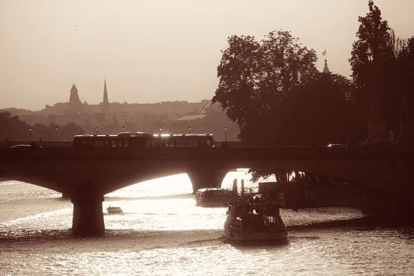 パリの川セーヌ川と歴史的建造物 — ストック写真
