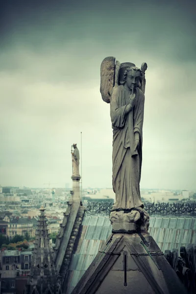 从巴黎圣母院看巴黎天台 — 图库照片