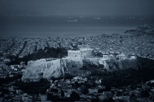 Horizonte Atenas Visto Lykavitos Com Acrópole Grécia — Fotografia de Stock