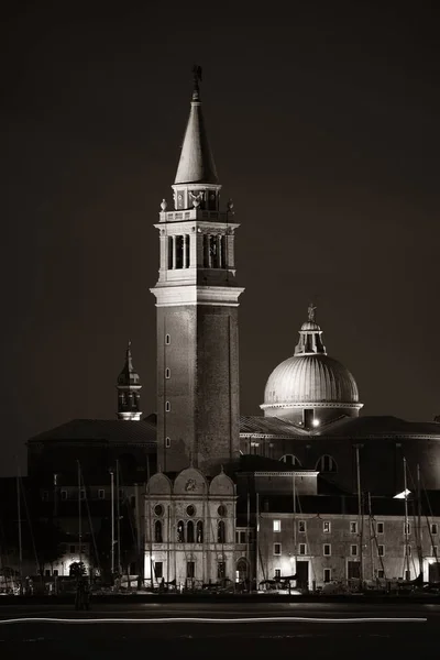 San Giorgio Maggiore Kyrkan Natten Venedig Italien — Stockfoto