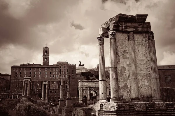 Римський Форум Руїнами Історичних Будівель Італія — стокове фото
